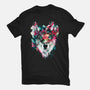 Watercolor Wolf-womens basic tee-RizaPeker