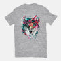 Watercolor Wolf-womens basic tee-RizaPeker