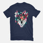 Watercolor Wolf-womens basic tee-RizaPeker