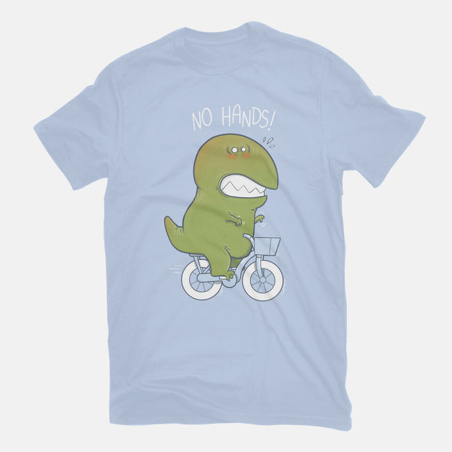T-Rex Tries Biking-unisex basic tee-queenmob