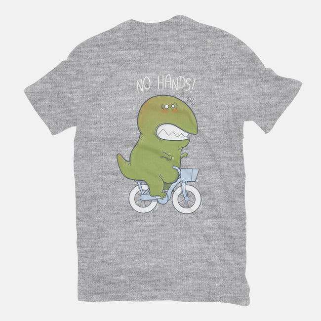 T-Rex Tries Biking-mens basic tee-queenmob