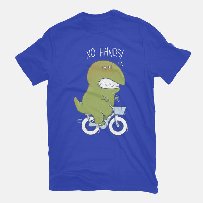 T-Rex Tries Biking-youth basic tee-queenmob