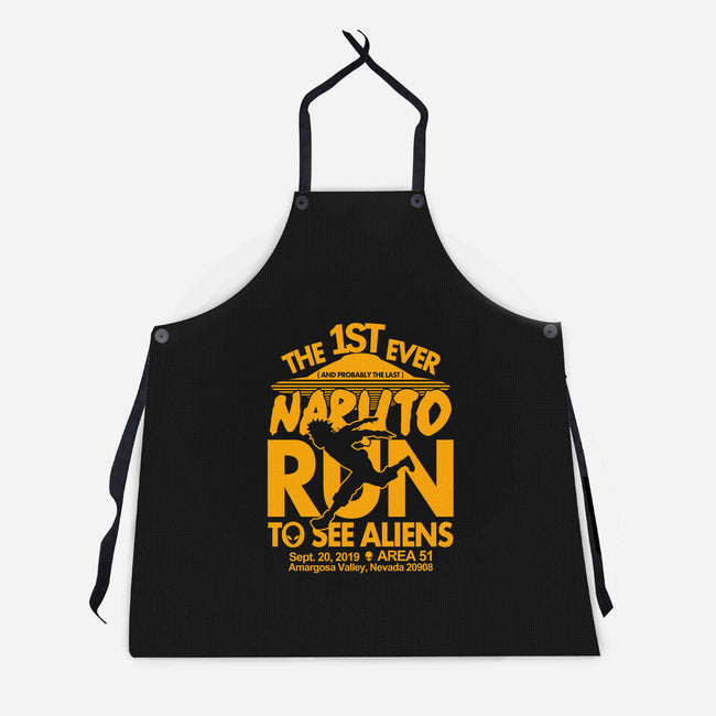 Naruto Run for Aliens-unisex kitchen apron-Boggs Nicolas