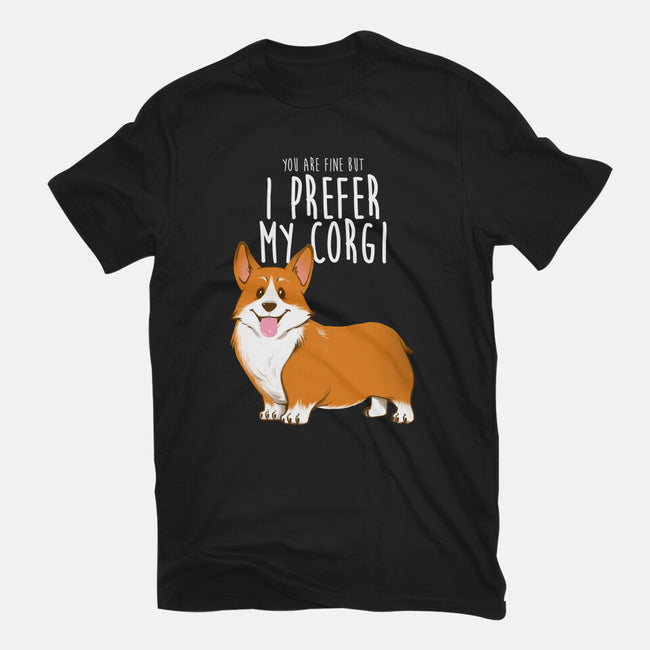 I Prefer My Corgi-unisex basic tee-ursulalopez