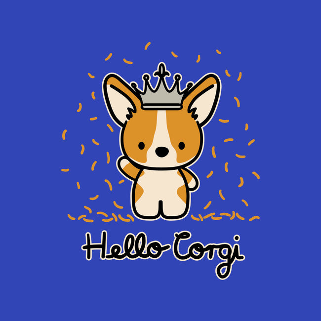 Hello Corgi-none non-removable cover w insert throw pillow-CorinnaSchlachter
