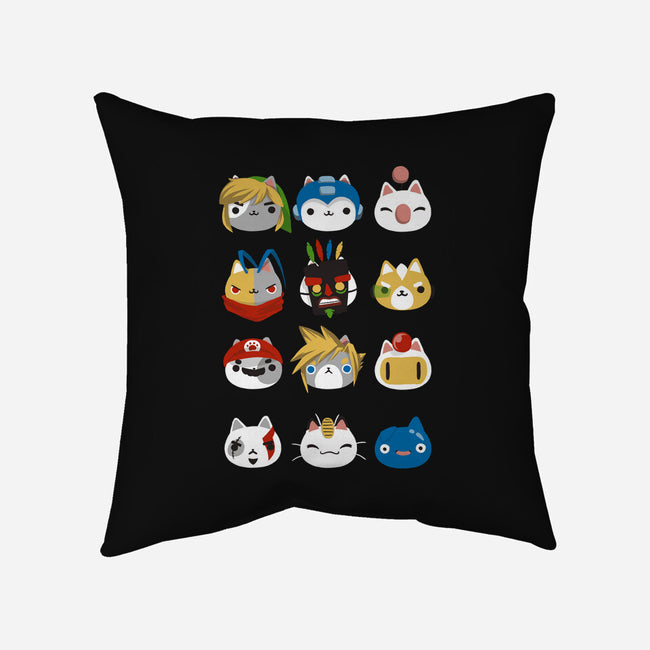 Gamer Cats-none non-removable cover w insert throw pillow-BlancaVidal