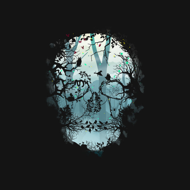 Dark Forest Skull-none removable cover w insert throw pillow-Sitchko Igor