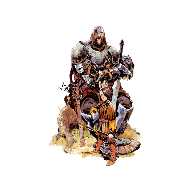 Arya and the Hound-none polyester shower curtain-Matias Bergara