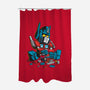 Autoblocks-none polyester shower curtain-mekazoo