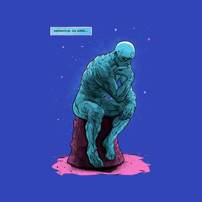 Blue Thinker-none polyester shower curtain-teesgeex