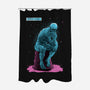 Blue Thinker-none polyester shower curtain-teesgeex