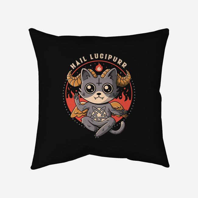 Hail Lucipurr-none non-removable cover w insert throw pillow-eduely