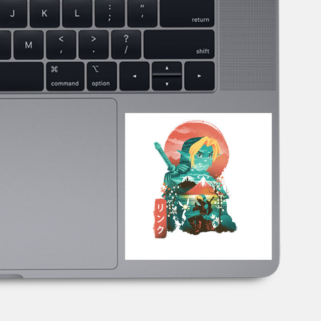 Ukiyo-E Hyrule Hero-none glossy sticker-dandingeroz