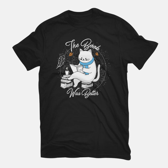 Cat Reader-womens basic tee-Liewrite