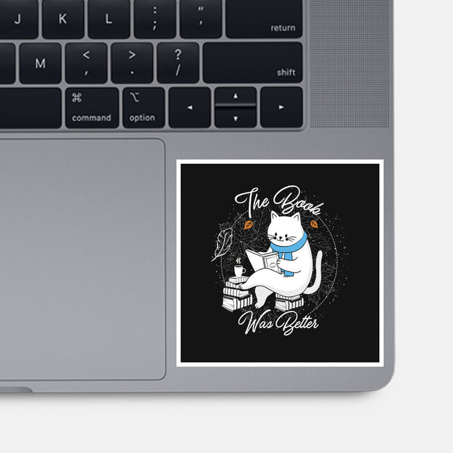 Cat Reader-none glossy sticker-Liewrite