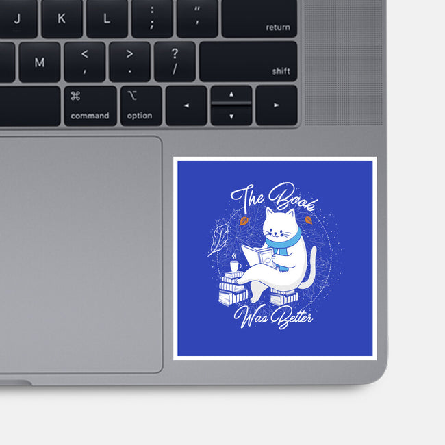 Cat Reader-none glossy sticker-Liewrite
