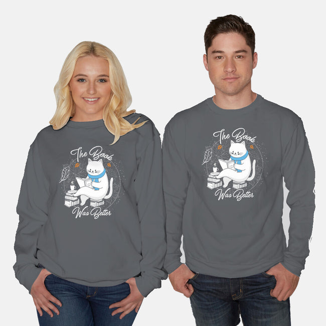 Cat Reader-unisex crew neck sweatshirt-Liewrite