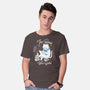 Cat Reader-mens basic tee-Liewrite