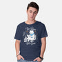 Cat Reader-mens basic tee-Liewrite