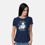 Cat Reader-womens basic tee-Liewrite