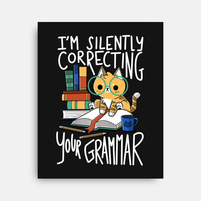 Grammar Cat-none stretched canvas-TaylorRoss1