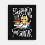 Grammar Cat-none stretched canvas-TaylorRoss1