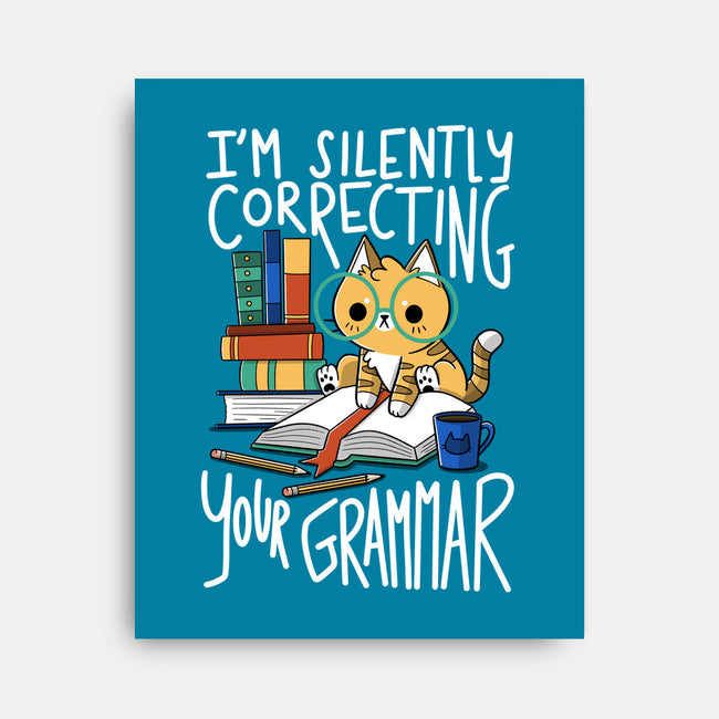 Grammar Cat-none stretched canvas-TaylorRoss1