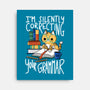 Grammar Cat-none stretched canvas-TaylorRoss1