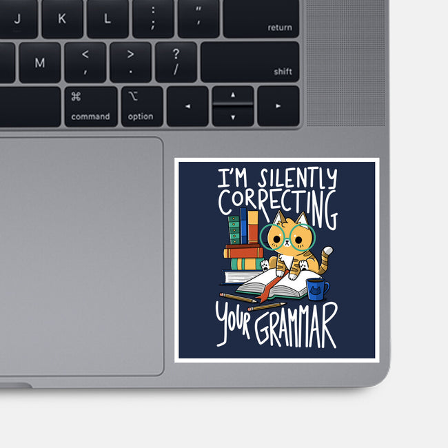 Grammar Cat-none glossy sticker-TaylorRoss1