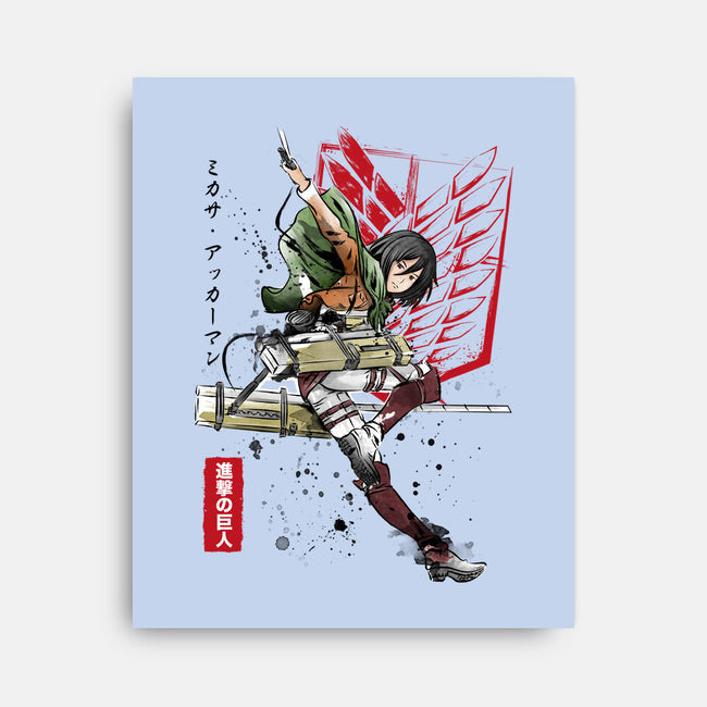 Soldier Mikasa-none stretched canvas-DrMonekers