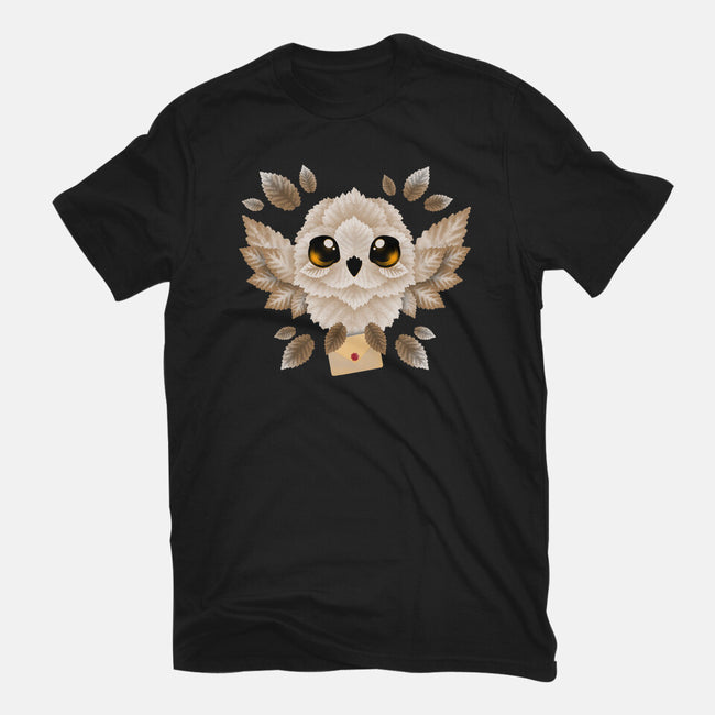 Owl Mail Of Leaves-mens basic tee-NemiMakeit