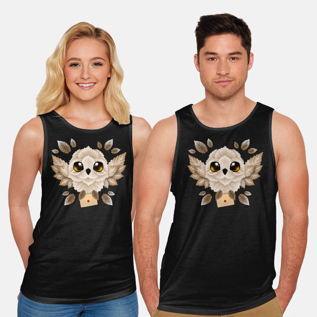 Owl Mail Of Leaves-unisex basic tank-NemiMakeit
