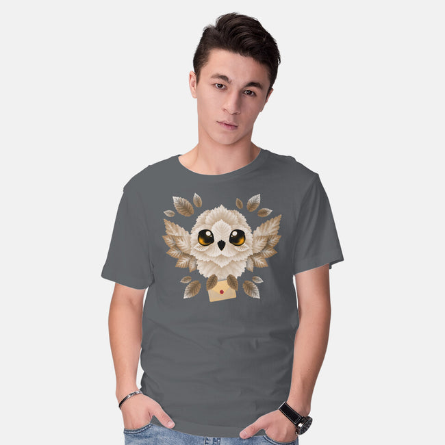 Owl Mail Of Leaves-mens basic tee-NemiMakeit