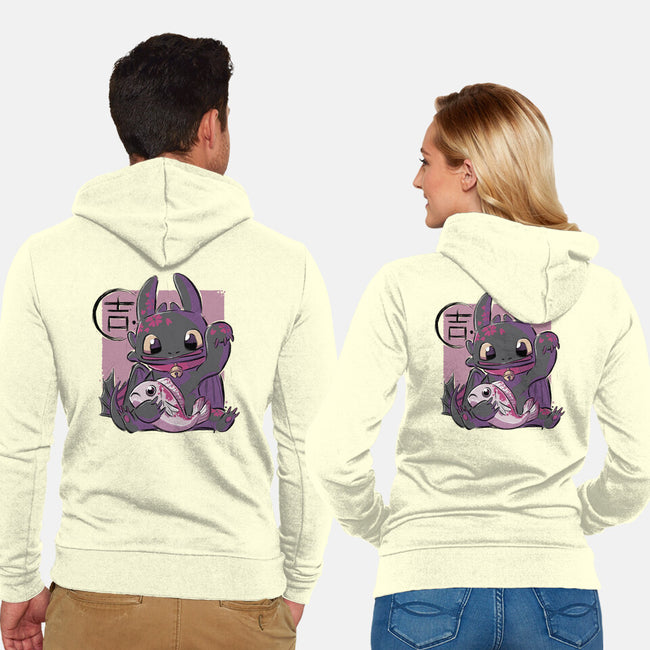 Maneki Toothless-unisex zip-up sweatshirt-xMorfina