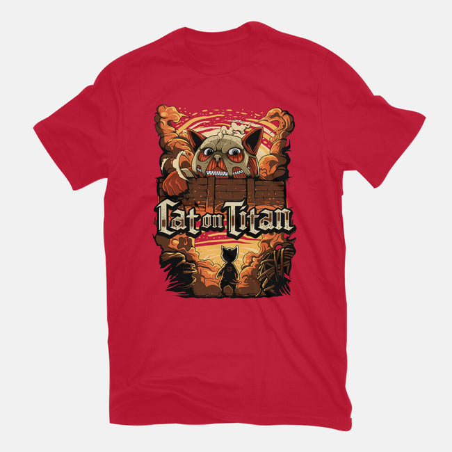 Cat on Titan-mens basic tee-pujartwork