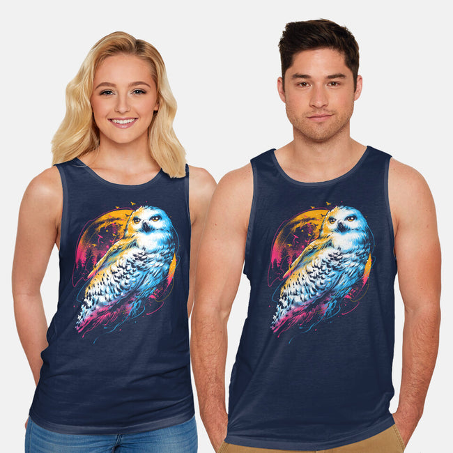 Colorful Owl-unisex basic tank-glitchygorilla