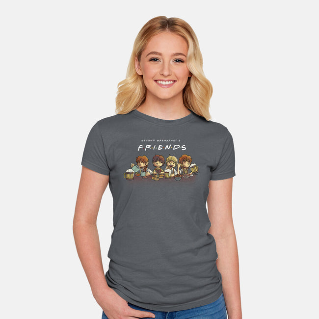 Second Breakfast Friends-womens fitted tee-fanfabio