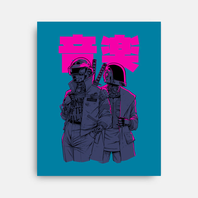 Daft Cyberpunk-none stretched canvas-Hafaell