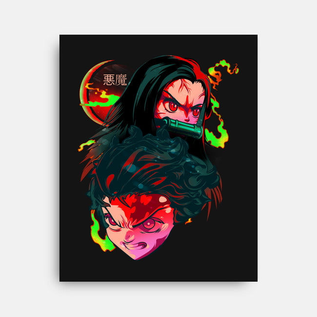 Demon Slayer Siblings-none stretched canvas-heydale