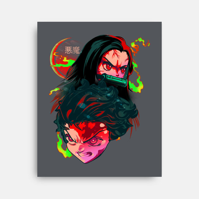 Demon Slayer Siblings-none stretched canvas-heydale