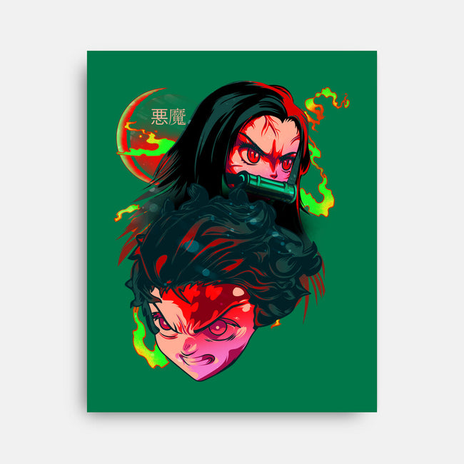 Demon Slayer Siblings-none stretched canvas-heydale