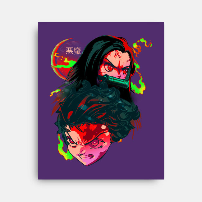 Demon Slayer Siblings-none stretched canvas-heydale