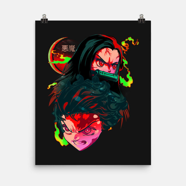 Demon Slayer Siblings-none matte poster-heydale