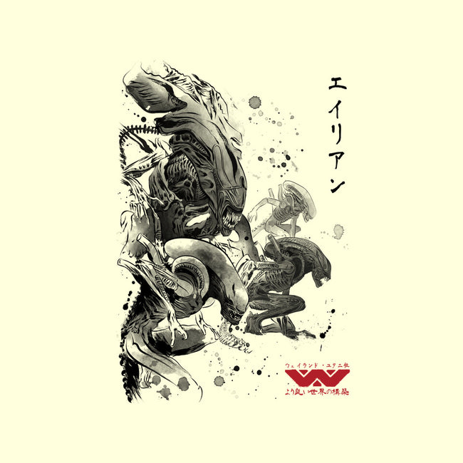 Xenomorphs Invasion Sumi-E-none stretched canvas-DrMonekers