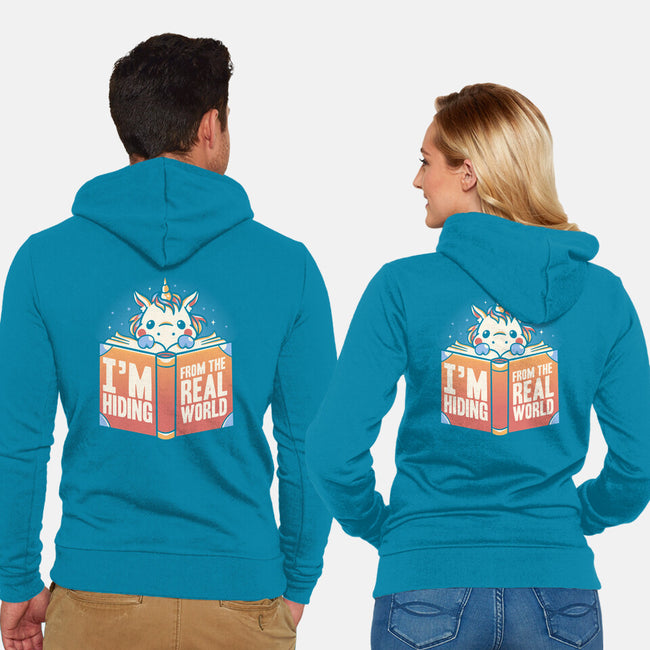 Hiding From the Real World-unisex zip-up sweatshirt-koalastudio