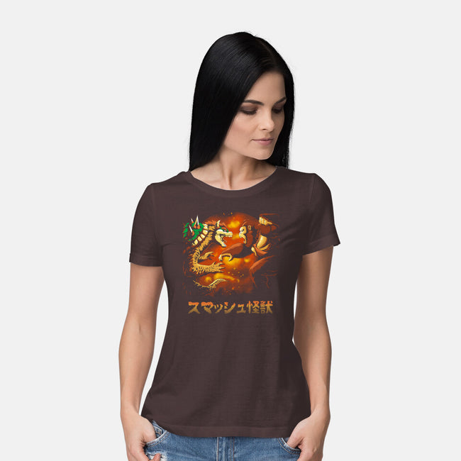 Smash Kaiju-womens basic tee-Andriu