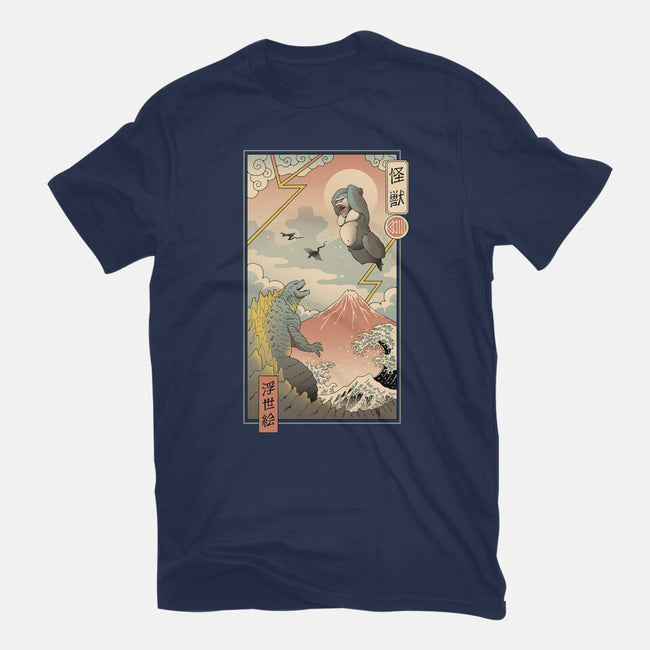 Kaiju Fight In Edo-mens long sleeved tee-vp021