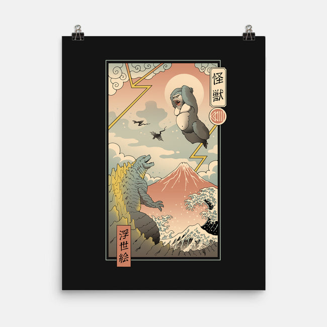 Kaiju Fight In Edo-none matte poster-vp021