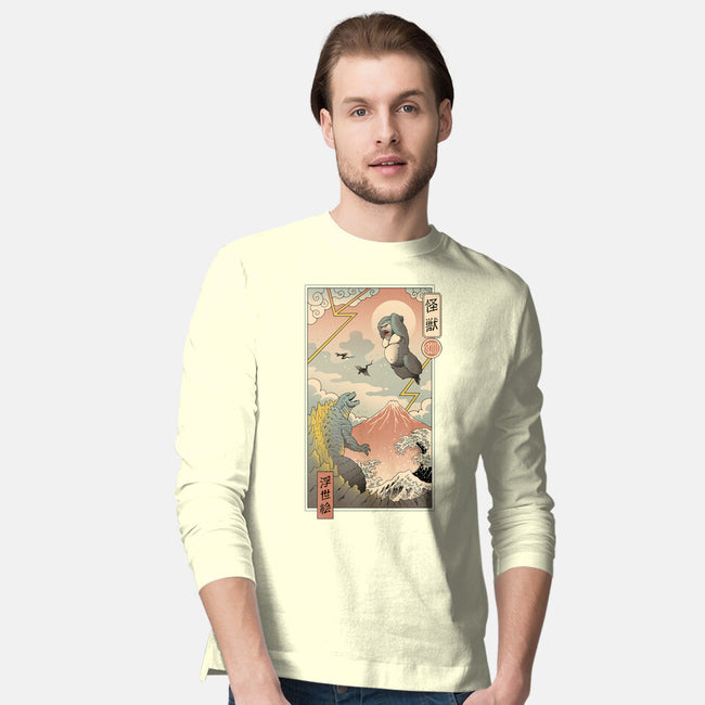 Kaiju Fight In Edo-mens long sleeved tee-vp021