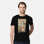 Kaiju Fight In Edo-mens premium tee-vp021